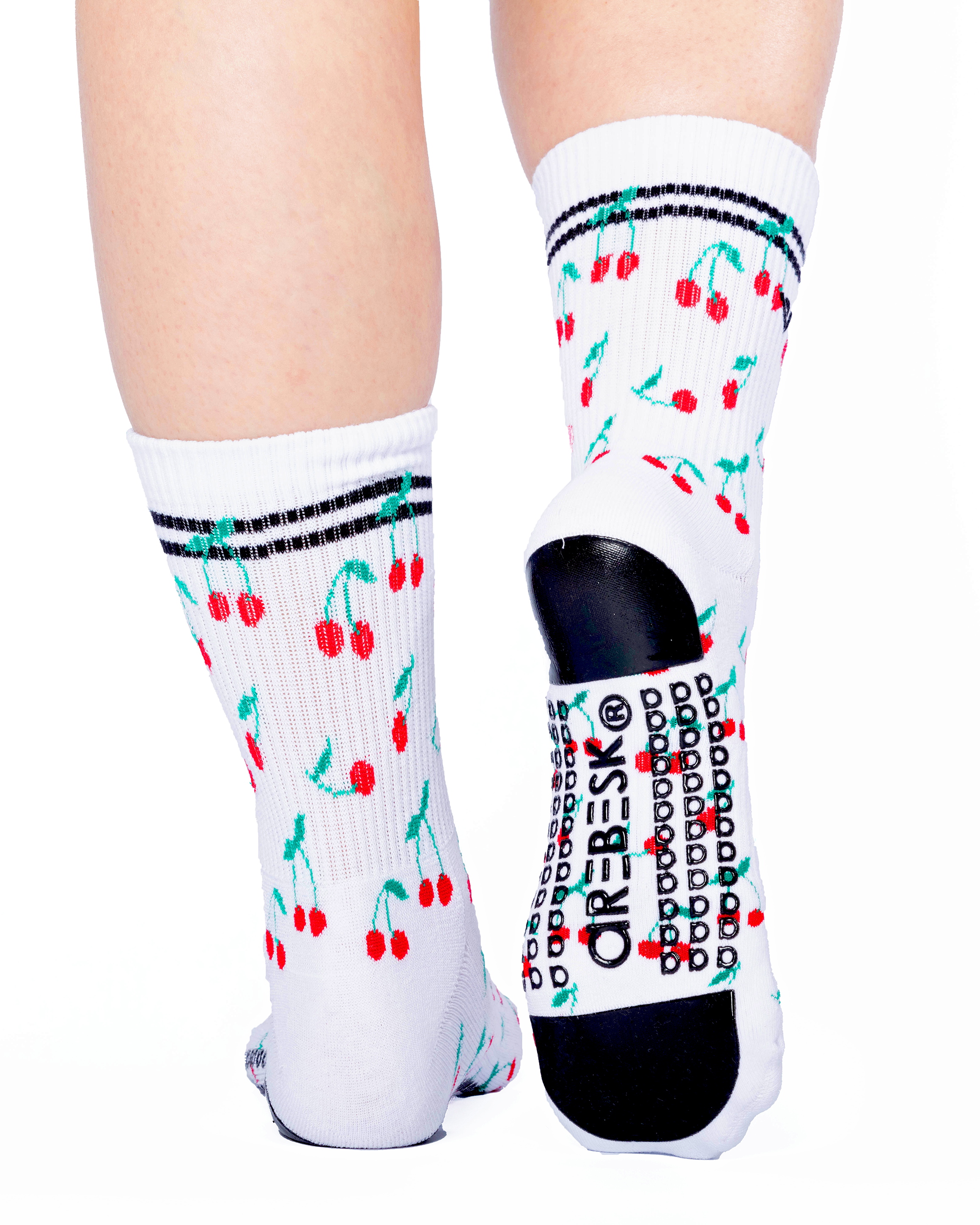 Regnsncox | Women’s Classic Crew Grip Socks with Stripe Detail
