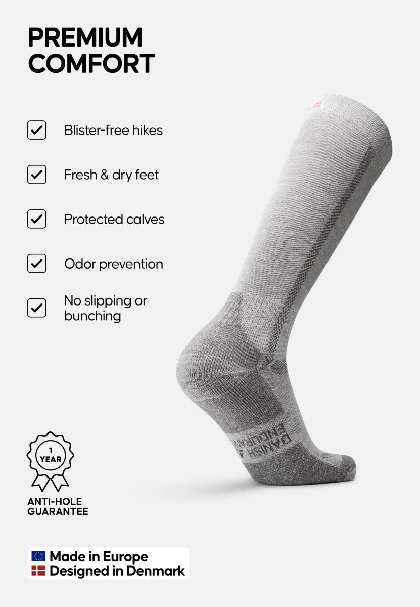 Regnsncox | Knee-High Merino Wool Hiking Socks for Full Calf Protection