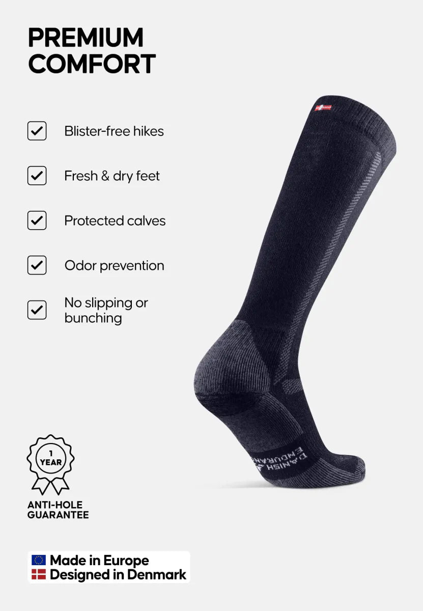 Regnsncox | Knee-High Merino Wool Hiking Socks for Full Calf Protection