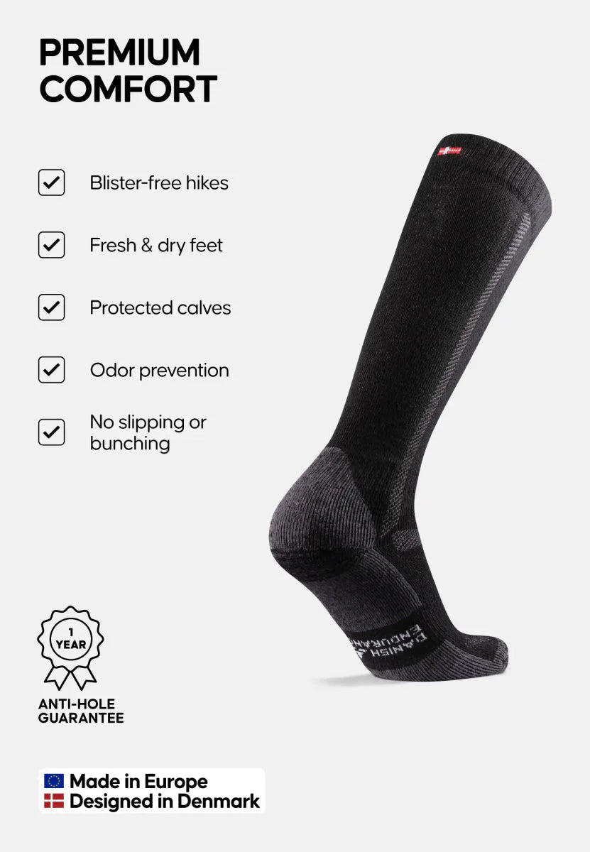 Regnsncox | Knee-High Merino Wool Hiking Socks for Full Calf Protection