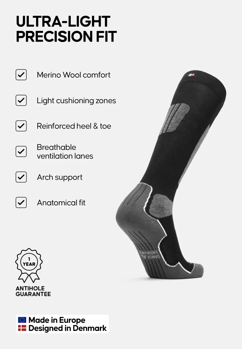 Regnsncox | Merino Light Ski Socks for Precise Fit and Control