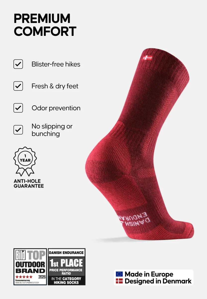 Regnsncox | Merino Wool Blend Hiking Crew Socks for Outdoor Wear