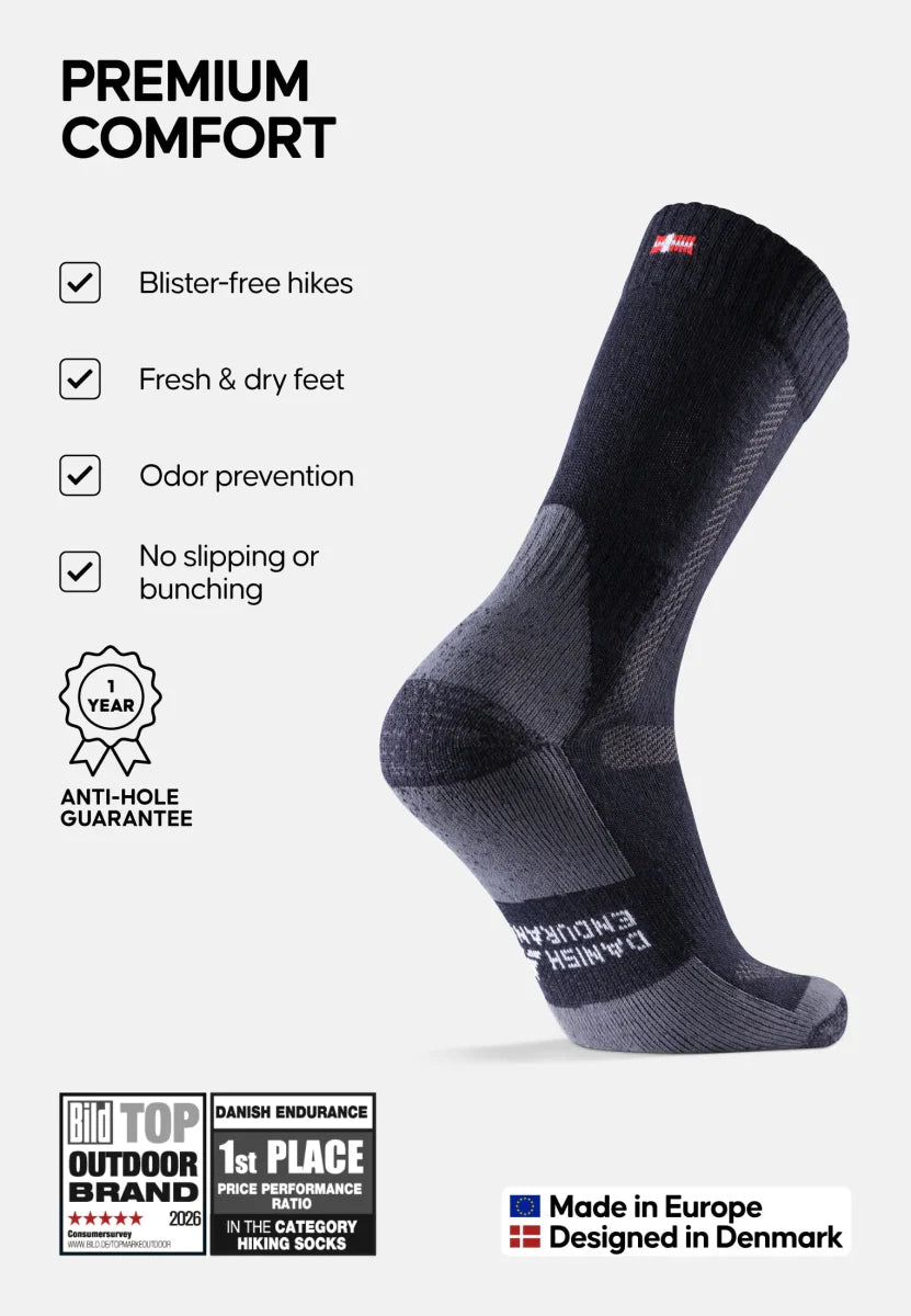 Regnsncox | Merino Wool Blend Hiking Crew Socks for Outdoor Wear