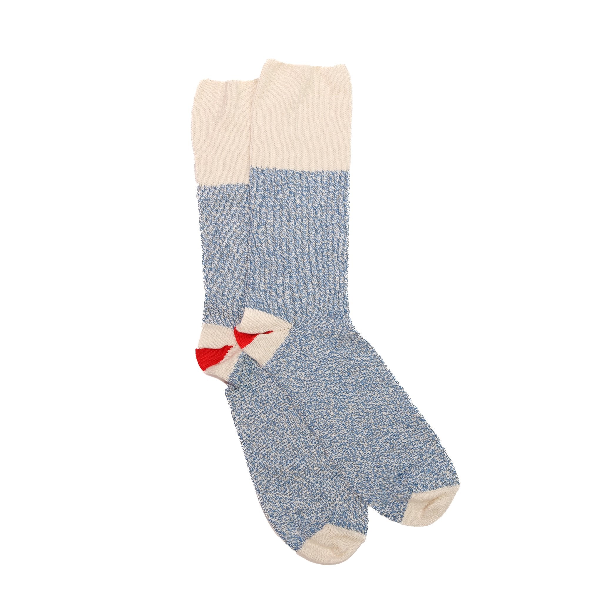 Regnsncox | Lightweight Cotton Blend Crew Socks with Red Heel Detail