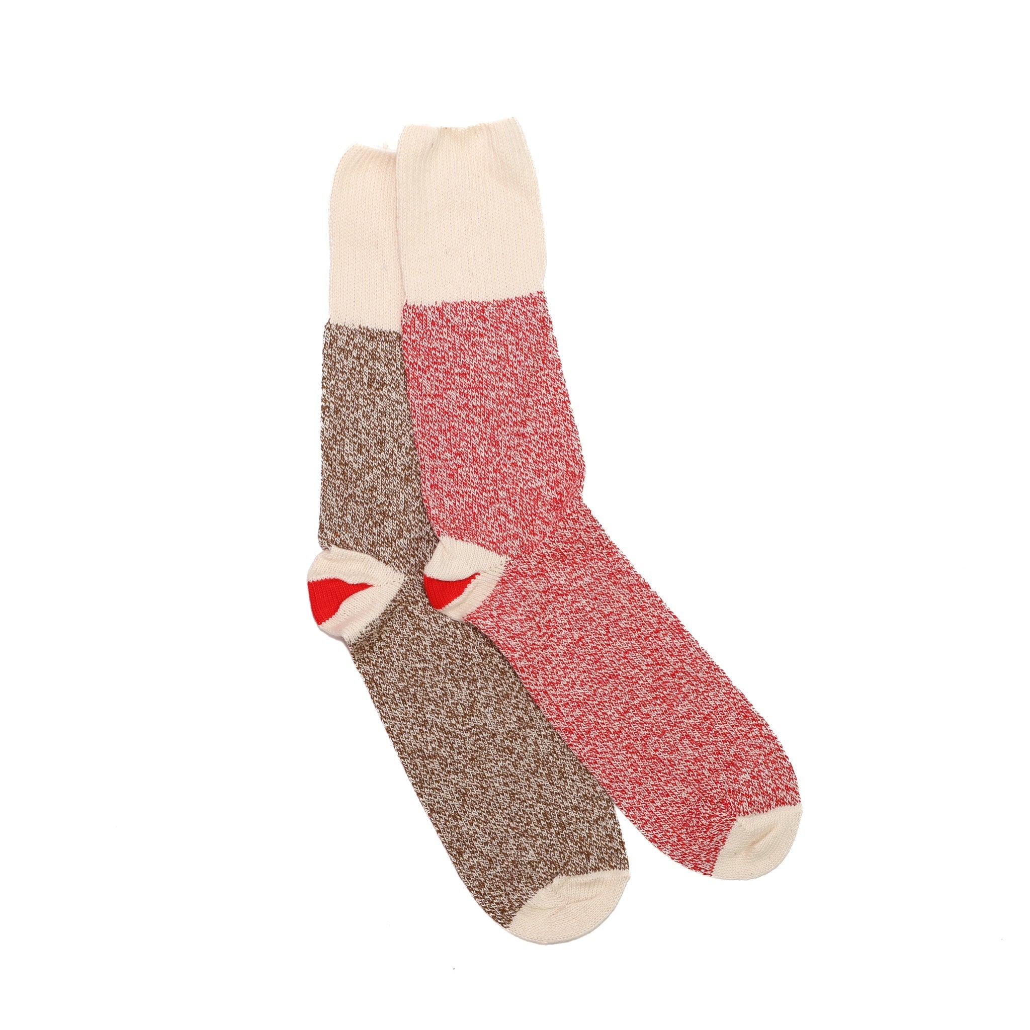 Regnsncox | Lightweight Cotton Blend Crew Socks with Red Heel Detail