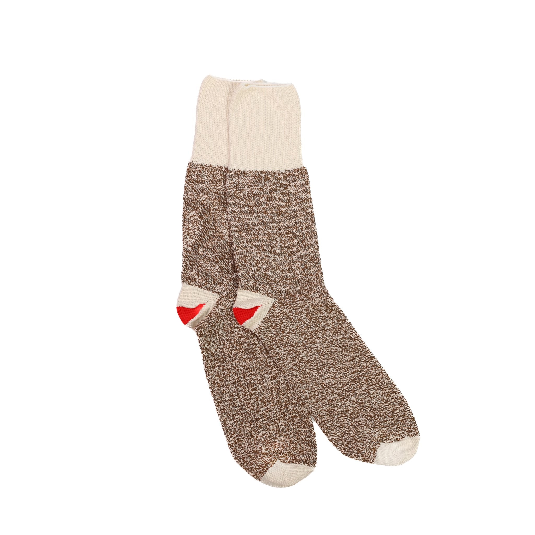 Regnsncox | Lightweight Cotton Blend Crew Socks with Red Heel Detail