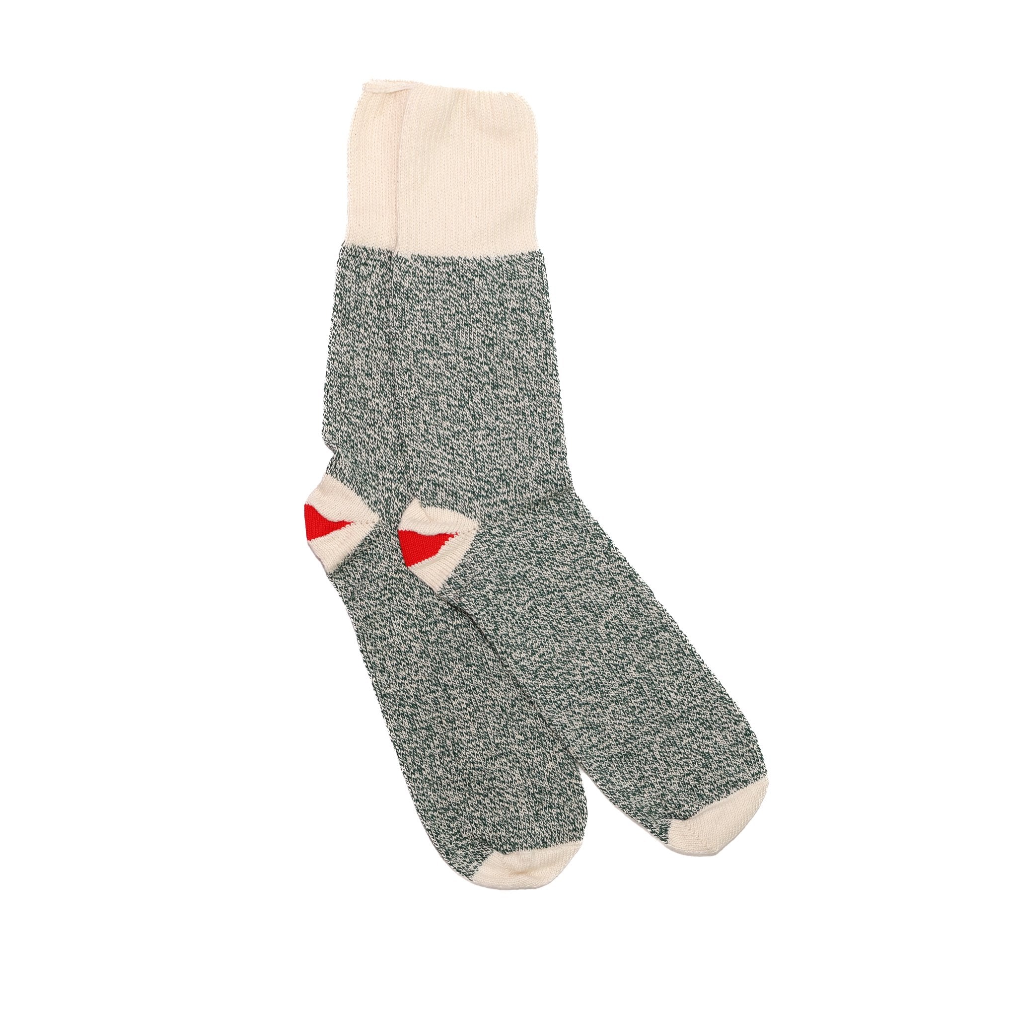 Regnsncox | Lightweight Cotton Blend Crew Socks with Red Heel Detail