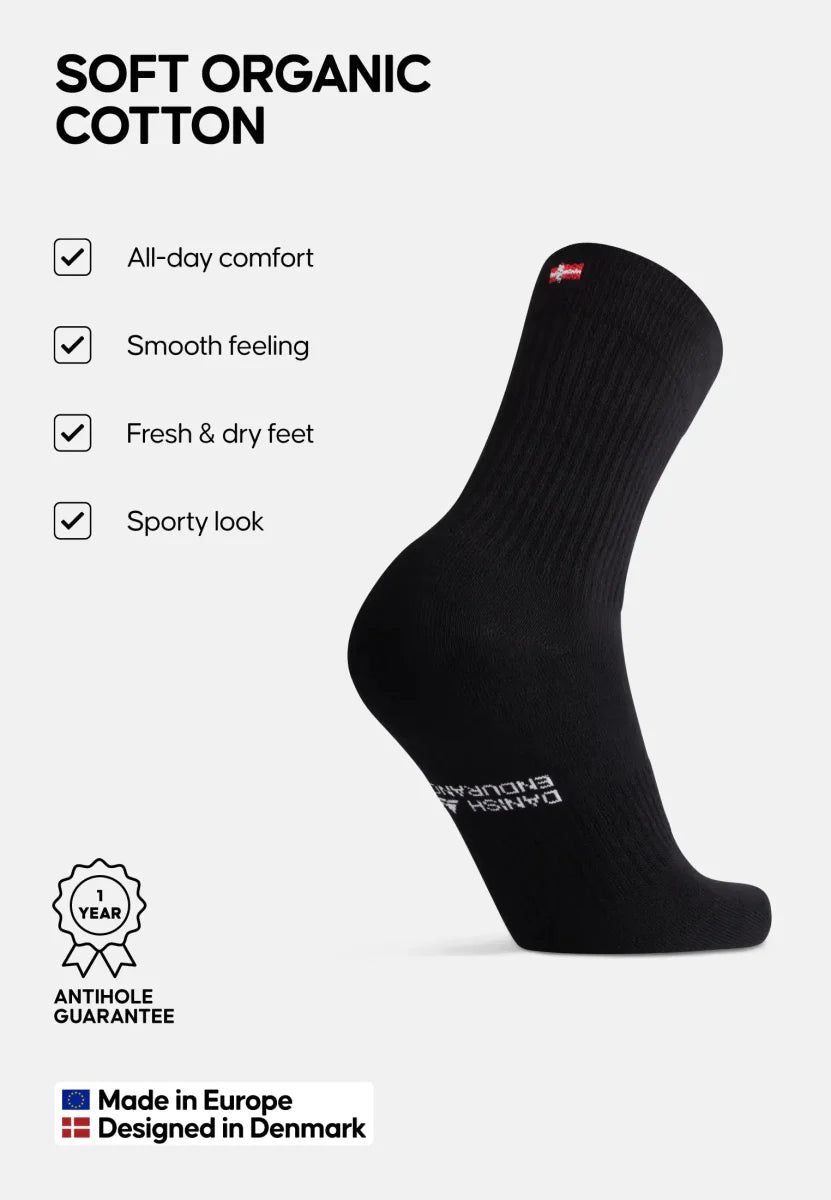 Regnsncox | Organic Cotton Tennis Crew Socks for Sports and Casual Wear