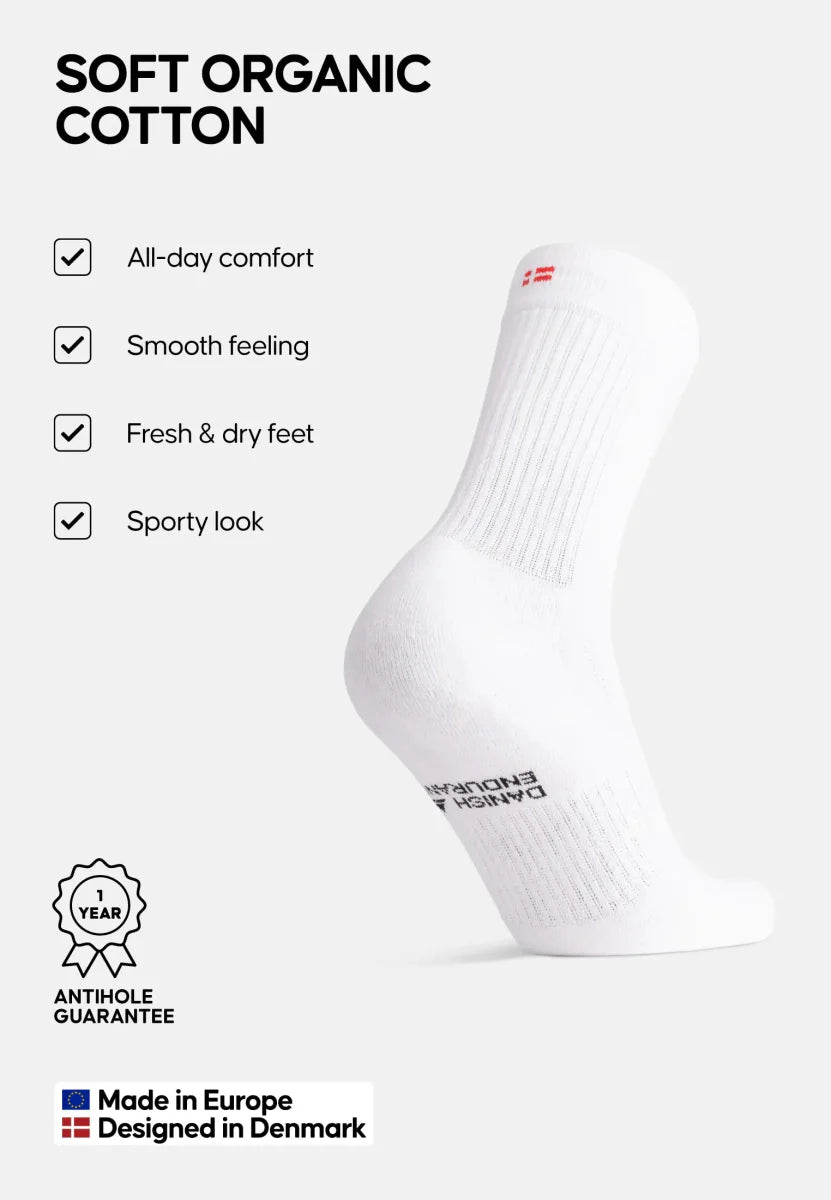 Regnsncox | Organic Cotton Tennis Crew Socks for Sports and Casual Wear