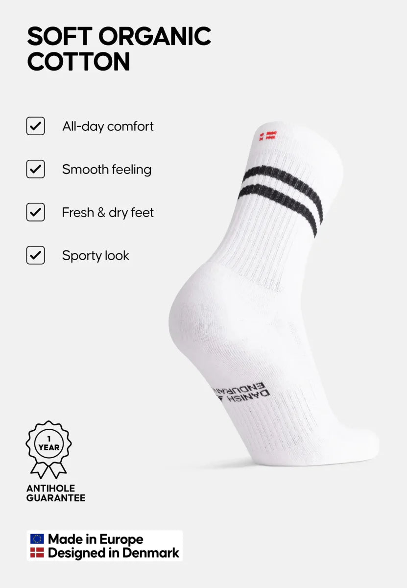 Regnsncox | Organic Cotton Tennis Crew Socks for Sports and Casual Wear