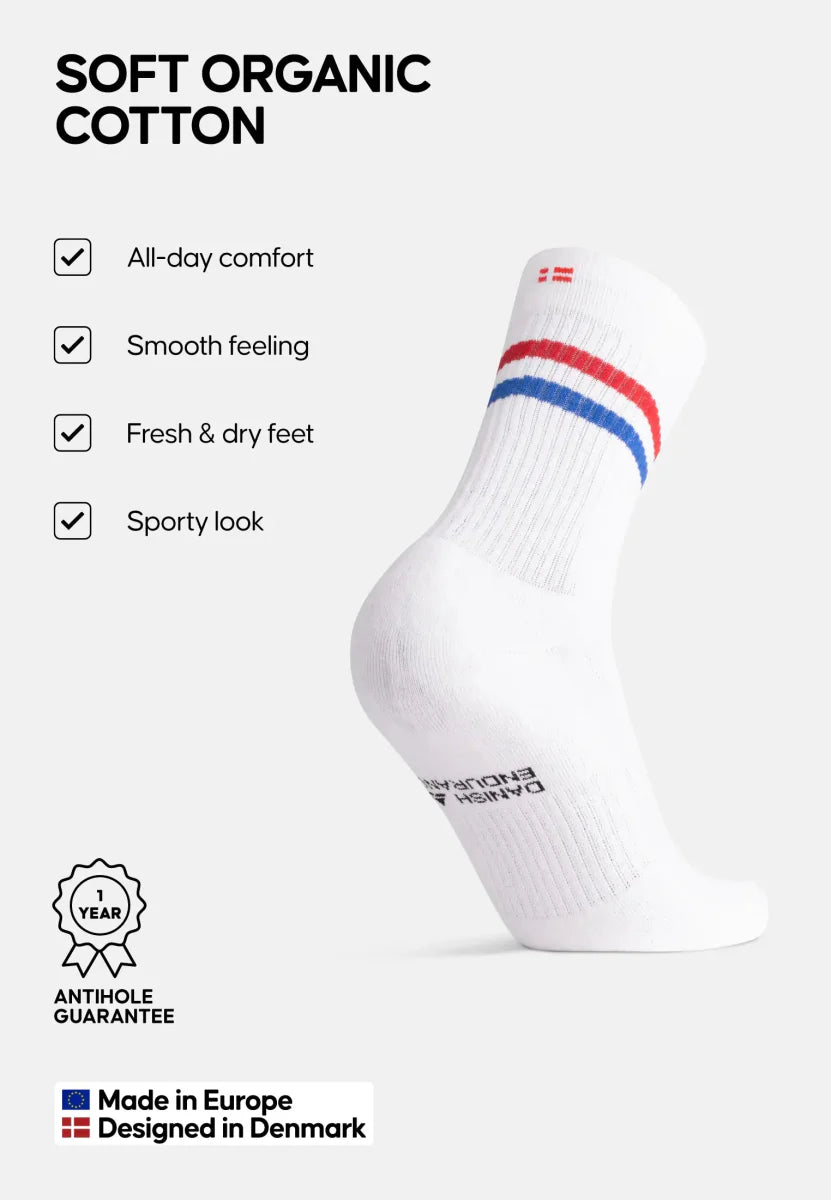 Regnsncox | Organic Cotton Tennis Crew Socks for Sports and Casual Wear
